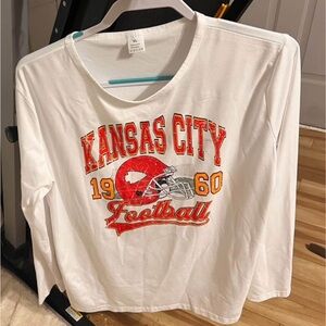 NFL Kansas City Chiefs White Red Long Sleeve Tee